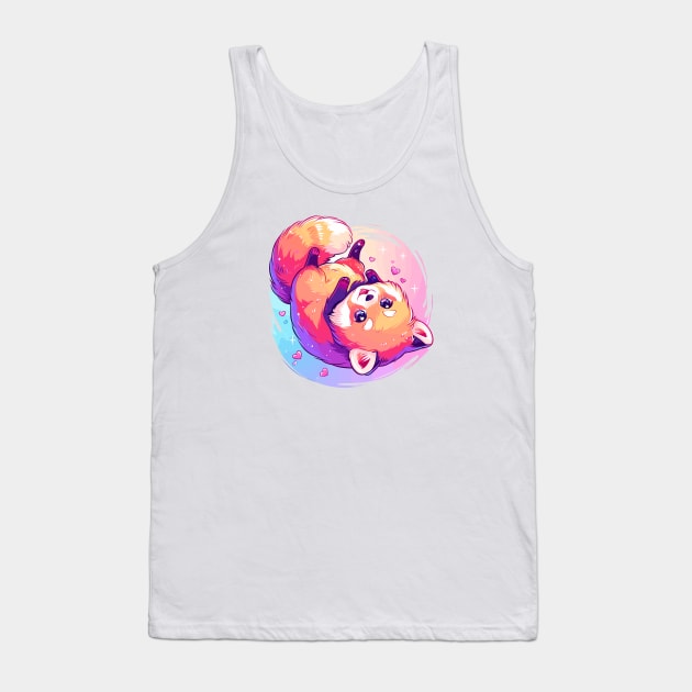 Happy young red panda with vivid colors Tank Top by etherElric